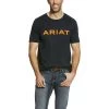 Ariat® Men's Branded Logo Navy & Orange Short Sleeve T-Shirt 10025207 1 Ariat® Men's Branded Logo Navy & Orange Short Sleeve T-Shirt 10025207 -ARIAT Cowboy Gear 57 1102a4d1 00a3 460d 912d 1149a6c798ef