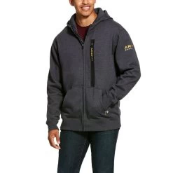 Ariat® Men's Rebar Workman Charcoal Grey Full Zip Hoodie 10027803