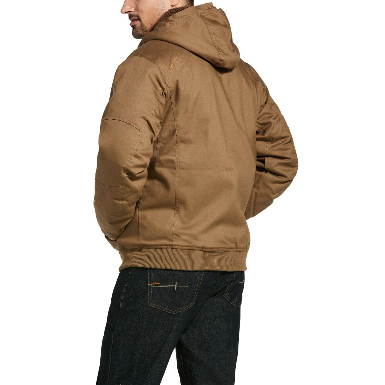 Ariat® Men's Rebar DuraCanvas Field Khaki Brown Hooded Jacket 10032964 4 Ariat® Men's Rebar DuraCanvas Field Khaki Brown Hooded Jacket 10032964 - Image 2