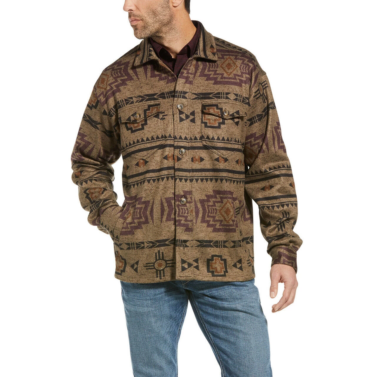 Ariat® Men's Brindlewood Retro Hatcher Printed Sweater Jacket 10033227 3 Ariat® Men's Brindlewood Retro Hatcher Printed Sweater Jacket 10033227
