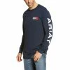 Ariat® Men's Navy Fire-Resistant Long Sleeve Logo T-Shirt 10019053 -ARIAT Cowboy Gear 57 5e2903d3 6aed 40c9 aecd 166fb5217f83