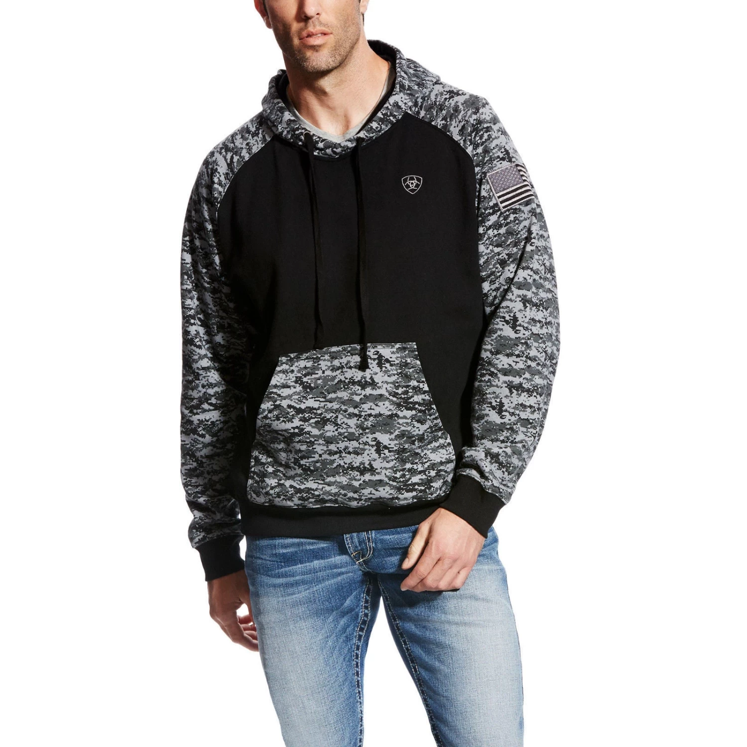 Ariat® Men's Patriot Black Digital Camo Hoodie 10022683 3 Ariat® Men's Patriot Black Digital Camo Hoodie 10022683