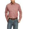 Ariat® Men's FR Bell Wine Red Checks Button Front Work Shirt 10015945 -ARIAT Cowboy Gear 57 9bb4e8af ddbc 4644 880d cd9a09ae52f6