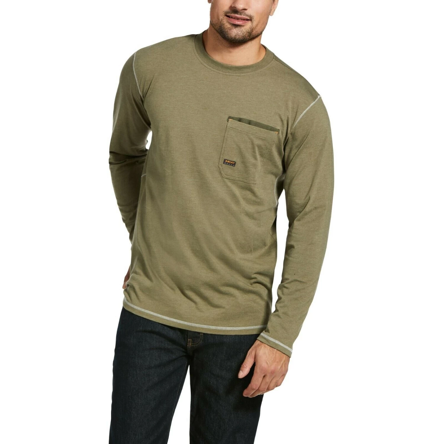 Ariat Men's Rebar Workman Camo Flag Sage Heather Work T-Shirt 10033072 3 Ariat Men's Rebar Workman Camo Flag Sage Heather Work T-Shirt 10033072