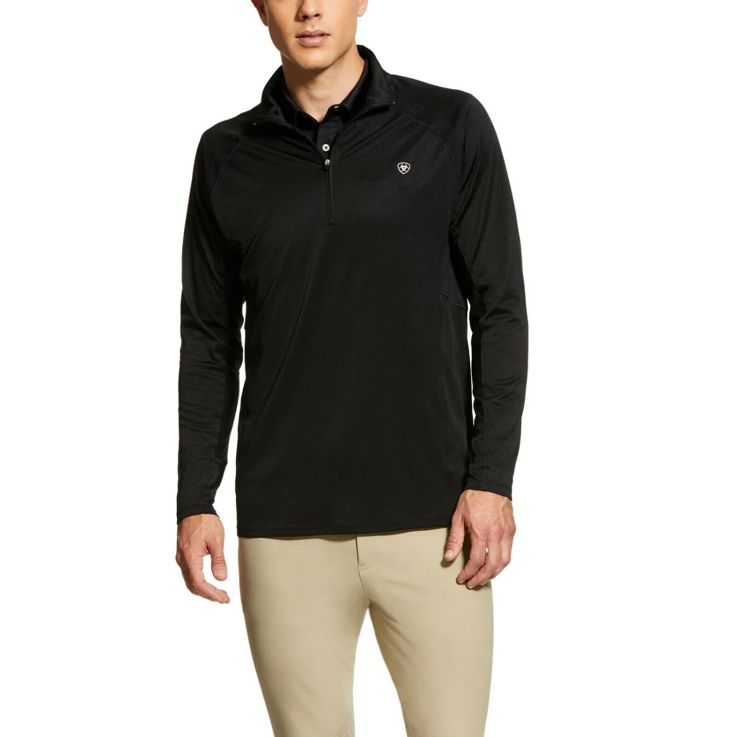 Ariat® Men's Black 1/4 Zip Sunstopper Baselayer Shirt 10030353 3 Ariat® Men's Black 1/4 Zip Sunstopper Baselayer Shirt 10030353