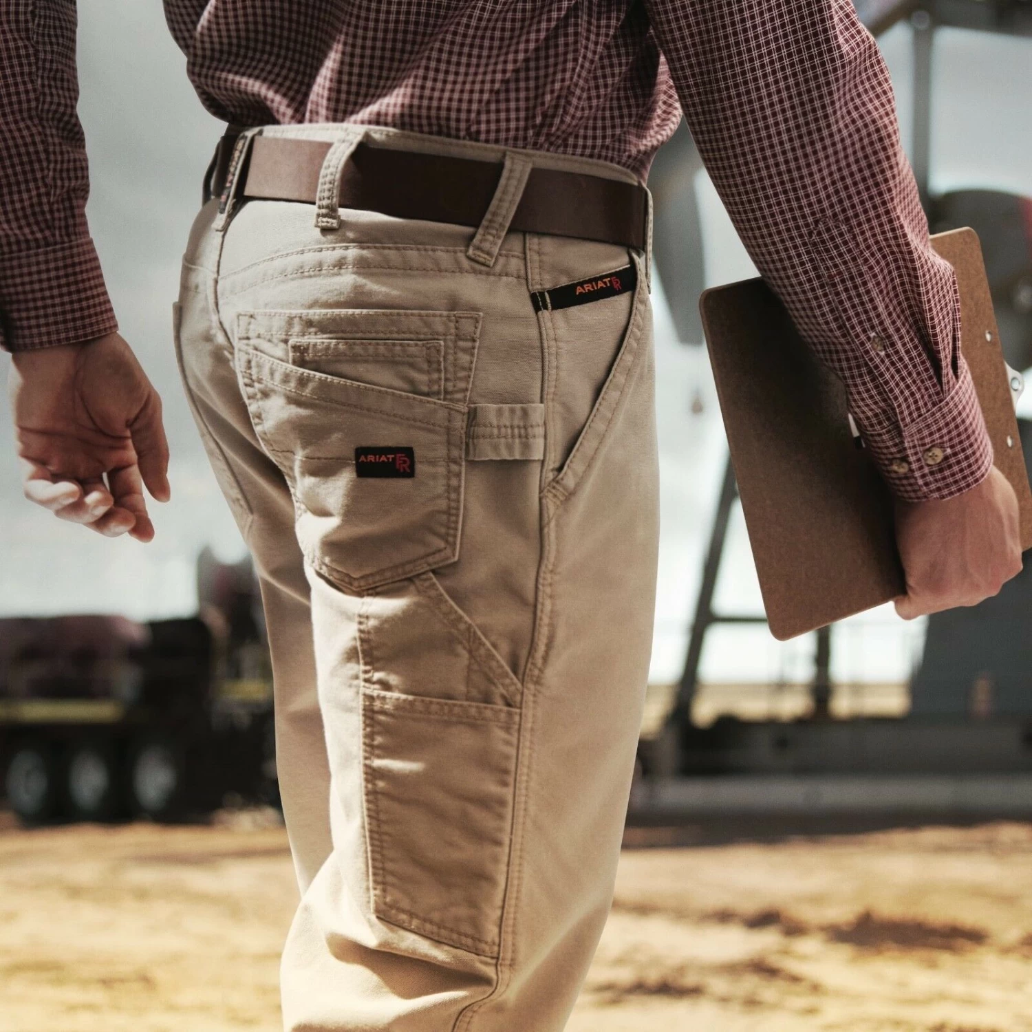 Ariat® Men's FR M4 Relaxed Workhorse Khaki Bootcut Pants 10017227 5 Ariat® Men's FR M4 Relaxed Workhorse Khaki Bootcut Pants 10017227 - Image 3