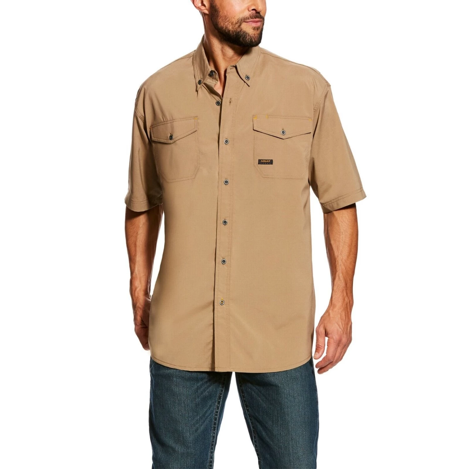 Ariat® Men's Rebar Made Tough VentTEK Short Sleeve Work Shirt 10025384 3 Ariat® Men's Rebar Made Tough VentTEK Short Sleeve Work Shirt 10025384