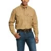Ariat® Men's Khaki FR Featherlight Button-Up Work Shirt 10031015 -ARIAT Cowboy Gear 57 db34a1be 14ba 49b3 bc10 f949e9ed15d5