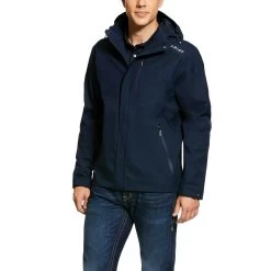 Ariat® Men's Coastal H2O Navy Blue Waterproof Hooded Jacket 10030340