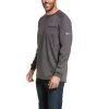 Ariat® Men's FR Air Crew Grey Long Sleeve Work T-Shirt 10027888 -ARIAT Cowboy Gear 57 f5a33aa0 4b90 489e a520 e435ede351c2