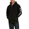 Ariat® Men's Rebar Black All-Weather Zip-Up Logo Hoodie 10027833 -ARIAT Cowboy Gear 57 fbb7ec8a f921 43c9 aa41 599d7ea62141