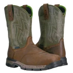 Ariat® Men's Rebar Flex Western H2O Rye Brown & Green Boots 10021485 -ARIAT Cowboy Gear Ariat 10021485 1