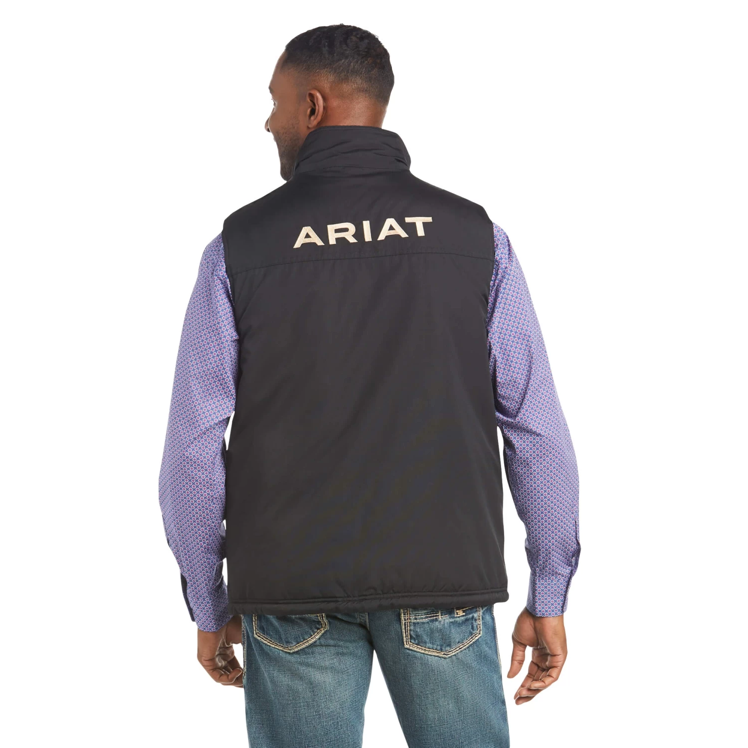 Ariat® Men's Team Logo Black Softshell Zip-Up Vest 10017000 4 Ariat® Men's Team Logo Black Softshell Zip-Up Vest 10017000 - Image 2
