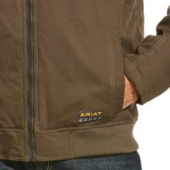Ariat® Men's Rebar DuraCanvas Wren Brown Hooded Jacket 10027842 -ARIAT Cowboy Gear F19 MNS WORK 10027842 detail03
