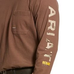 Ariat® Men's Rebar CottonStrong Moss Camo Logo Work T-Shirt 10027904 -ARIAT Cowboy Gear F19 MNS WORK 10027904 detail02