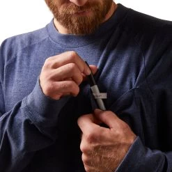 Ariat® Men's Rebar Cotton Strong Navy Heather Graphic T-Shirt 10032968 -ARIAT Cowboy Gear F20 MNS WORK 10032968 detail01