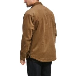 Ariat® Men's Rebar Sherpa-Lined Corduroy Khaki Shirt Jacket 10032977 -ARIAT Cowboy Gear F20 MNS WORK Gaglione 10032977 back