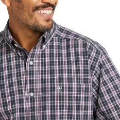 Ariat® Men's Maxsen Navy Pro Series Short Sleeve Shirt 10036984 -ARIAT Cowboy Gear F21 MNS WEST 10036984 detail01