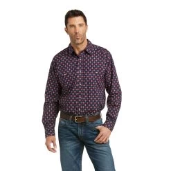 Ariat® Men's Piero Classic Long Sleeve Navy Snap Shirt 10037044