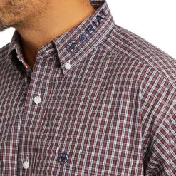 Ariat® Men's Pro Series Team Long Sleeve Red Button Up Shirt 10037063 -ARIAT Cowboy Gear F21 MNS WEST 10037063 detail01