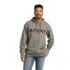 Ariat Men's Basic Charcoal Raised Logo Hoodie 10037261 -ARIAT Cowboy Gear F21 MNS WEST 10037261 f