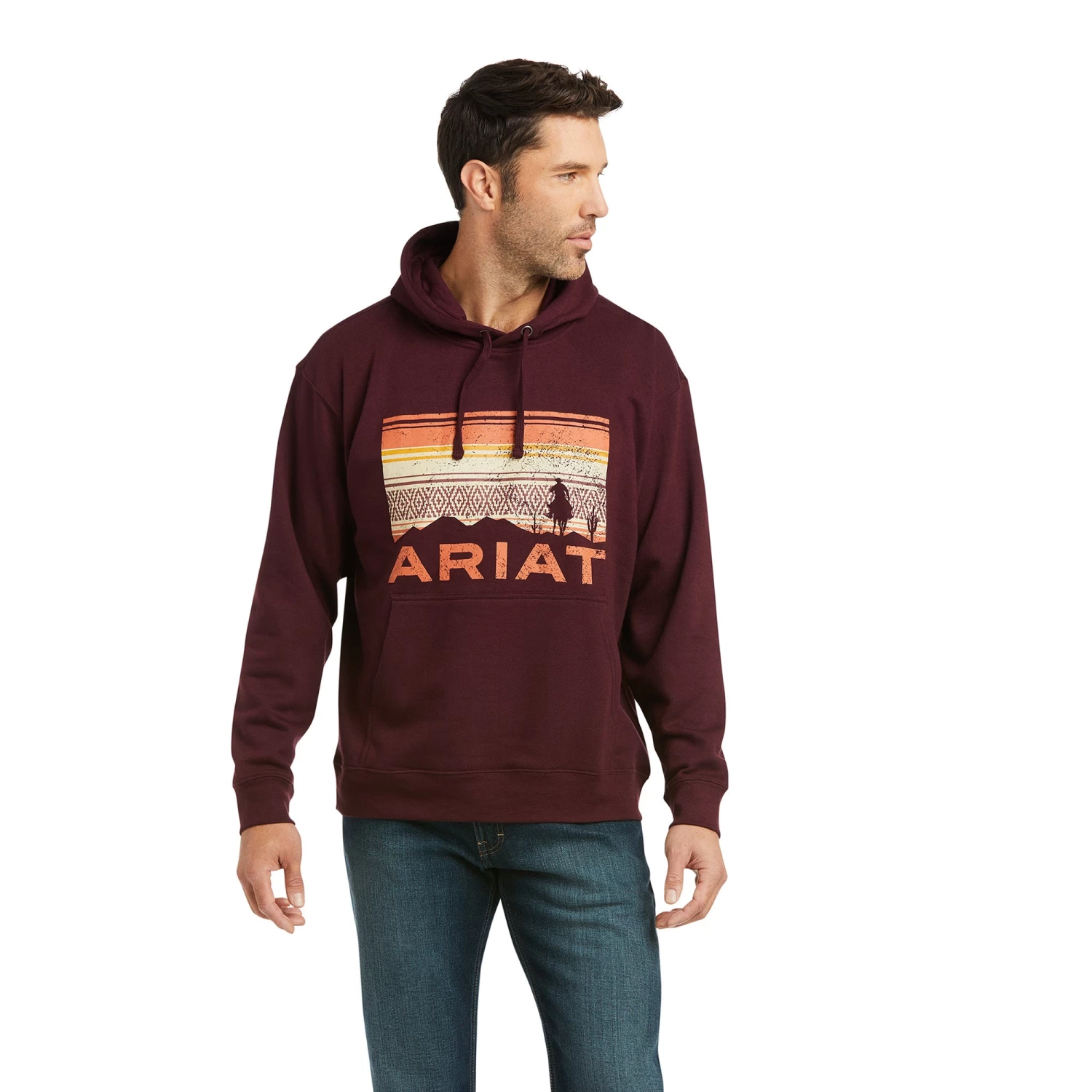 Ariat Men's Basic Malbec Southwest Scenic Hoodie 10037262 3 Ariat Men's Basic Malbec Southwest Scenic Hoodie 10037262