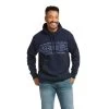 Ariat Men's Basic Navy Southwest Graphic Hooded Sweatshirt 10037263 -ARIAT Cowboy Gear F21 MNS WEST 10037263