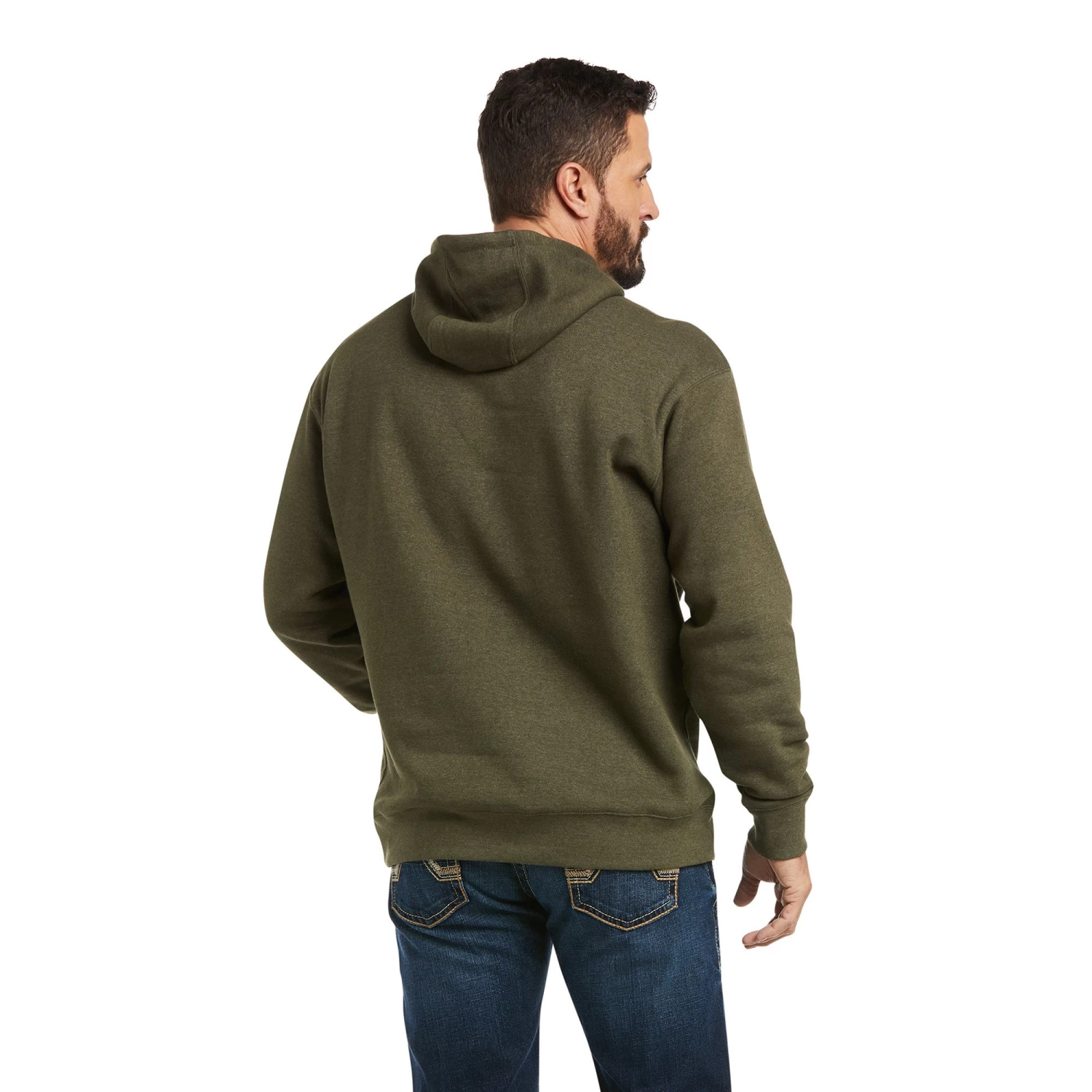 Ariat Men's Basic Brine Olive Double American Flag Hoodie 10037529 4 Ariat Men's Basic Brine Olive Double American Flag Hoodie 10037529 - Image 2
