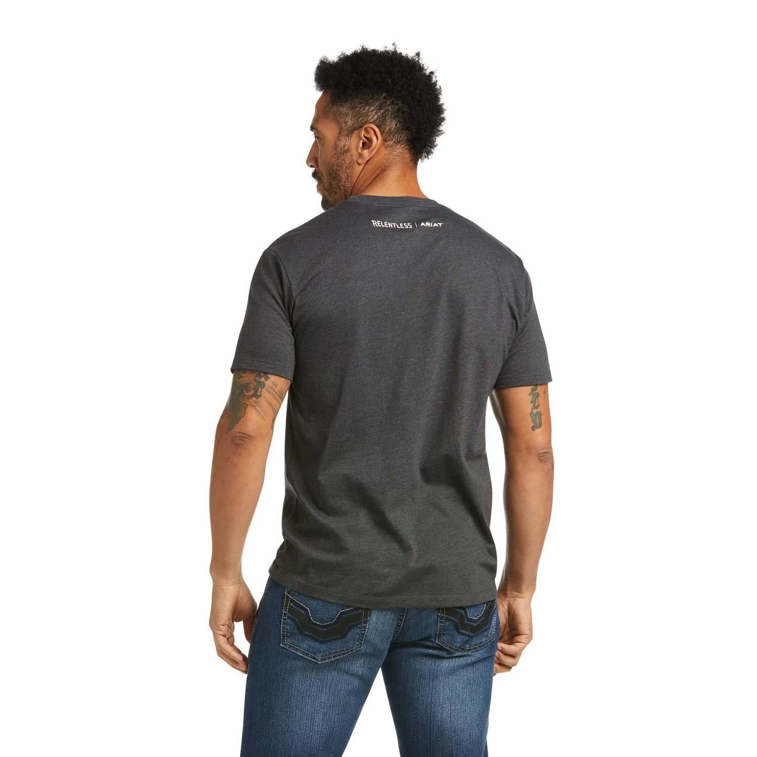Ariat® Men's Relentless Logo Charcoal Heather T-Shirt 10037786 4 Ariat® Men's Relentless Logo Charcoal Heather T-Shirt 10037786 - Image 2