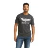 Ariat® Men's Relentless Logo Charcoal Heather T-Shirt 10037786 -ARIAT Cowboy Gear F21 MNS WEST 10037786 front