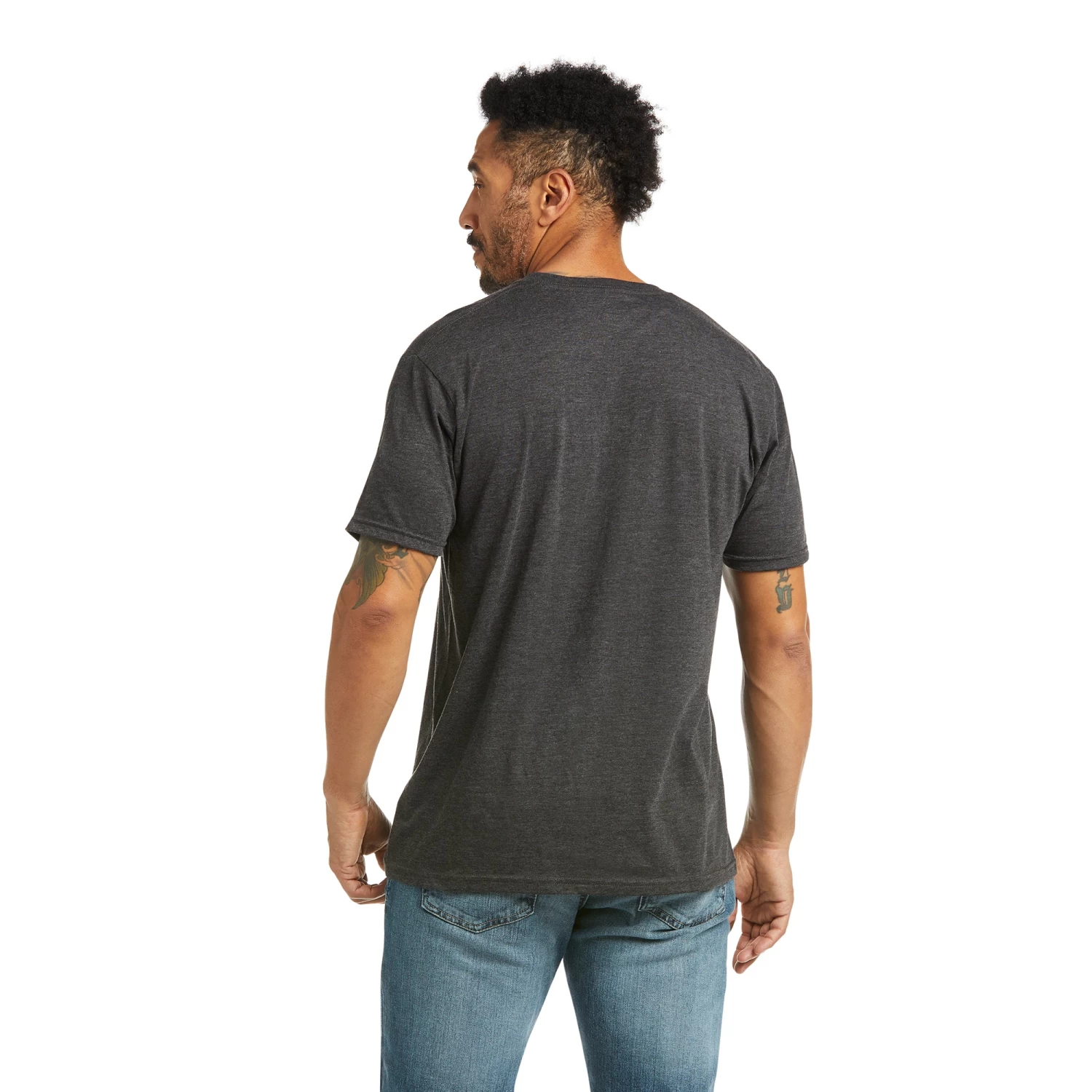 Ariat Men's Short Sleeve Charcoal Grey Heather T-Shirt 10037833 4 Ariat Men's Short Sleeve Charcoal Grey Heather T-Shirt 10037833 - Image 2
