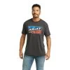 Ariat Men's Short Sleeve Charcoal Grey Heather T-Shirt 10037833 2 Ariat Men's Short Sleeve Charcoal Grey Heather T-Shirt 10037833 -ARIAT Cowboy Gear F21 MNS WEST 10037833 front