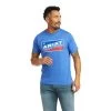 Ariat Men's Short Sleeve Royal Heather Blue T-Shirt 10037834 -ARIAT Cowboy Gear F21 MNS WEST 10037834 front