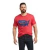 Ariat Men's Home Of The Brave SS Red Heather T-Shirt 10037835 -ARIAT Cowboy Gear F21 MNS WEST 10037835 front