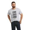 Ariat Men's Love This Land Short Sleeve Grey Heather T-Shirt 10037838