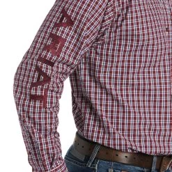 Ariat Men's Team Waylen Pomegranate Button Down Shirt 10038082 8 Ariat Men's Team Waylen Pomegranate Button Down Shirt 10038082 -ARIAT Cowboy Gear F21 MNS WEST 10038082 detail02