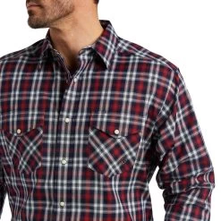 Ariat® Men's Brinlee Snap Button Maritime Blue Shirt 10038097 -ARIAT Cowboy Gear F21 MNS WEST 10038097 detail01