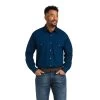Ariat® Men's Trey Classic Snap Long Sleeve Berlin Blue Shirt 10038211 2 Ariat® Men's Trey Classic Snap Long Sleeve Berlin Blue Shirt 10038211 -ARIAT Cowboy Gear F21 MNS WEST 10038211 front