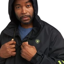 Ariat® Men's Rebar Stormshell Logo Waterproof Black Jacket 10037607 9 Ariat® Men's Rebar Stormshell Logo Waterproof Black Jacket 10037607 -ARIAT Cowboy Gear F21 MNS WORK 10037607 detail02