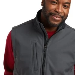 Ariat® Men's Rebar Stretch Canvas Grey Softshell Vest 10037634 -ARIAT Cowboy Gear F21 MNS WORK 10037634 detail02