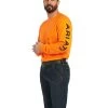 Ariat Men's Rebar Cotton Strong™ Safety Orange Work T-Shirt10037643 1 Ariat Men's Rebar Cotton Strong™ Safety Orange Work T-Shirt10037643 -ARIAT Cowboy Gear F21 MNS WORK 10037643 front