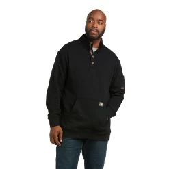 Ariat® Men's Rebar Overtime Black Fleece Sweater 10037652