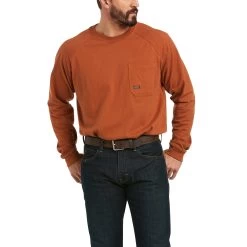 Ariat® Men's Rebar CottonStrong™ Brand Flag Copper T-Shirt 10037701 5 Ariat® Men's Rebar CottonStrong™ Brand Flag Copper T-Shirt 10037701 -ARIAT Cowboy Gear F21 MNS WORK 10037701 front