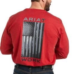 Ariat Men Rebar Workman Alloy Red Flag Graphic Tee Shirt 10037705 -ARIAT Cowboy Gear F21 MNS WORK 10037705 detail01 1
