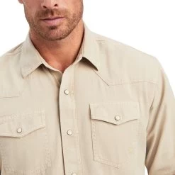 Ariat® Men's Jurlington Retro White Pepper Snap Shirt 10041409 -ARIAT Cowboy Gear F22 MNS WEST 10041409 detail01