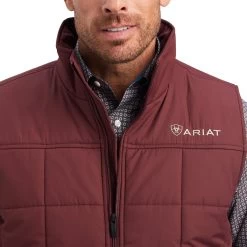 Ariat® Men's Crius Concealed Carry Red Mahogany Vest 10041522 -ARIAT Cowboy Gear F22 MNS WEST 10041522 detail01