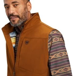 Ariat® Men's Logo 2.0 Chestnut Softshell Vest 10041620 -ARIAT Cowboy Gear F22 MNS WEST 10041620 detail01