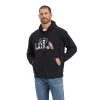 Ariat® Men's USA Proud Black Graphic Hooded Sweatshirt 10041720 1 Ariat® Men's USA Proud Black Graphic Hooded Sweatshirt 10041720 -ARIAT Cowboy Gear F22 MNS WEST 10041720 front
