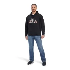 Ariat® Men's USA Proud Black Graphic Hooded Sweatshirt 10041720 -ARIAT Cowboy Gear F22 MNS WEST 10041720 full