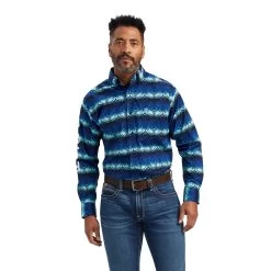 Ariat® Men's Olympian Blue Team Maison Button Down Shirt 10041782